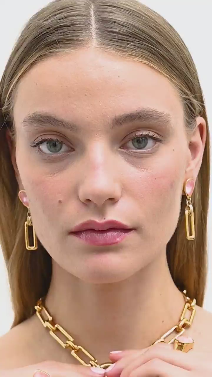 Pendientes gota bañados en oro 24k