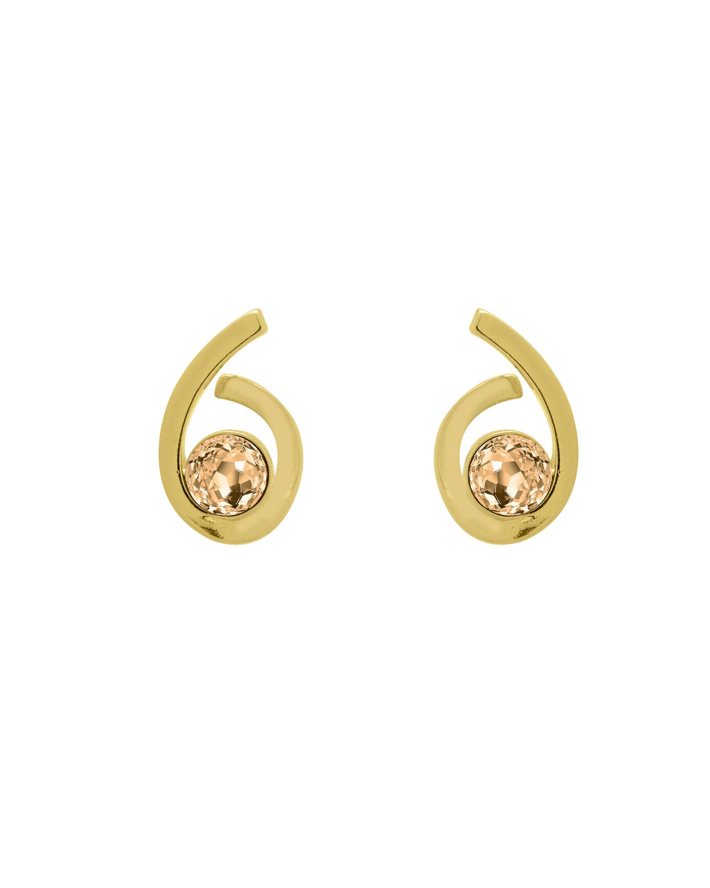 
                  
                    24k gold plated spiral earrings with Swarovski crystal Llama
                  
                