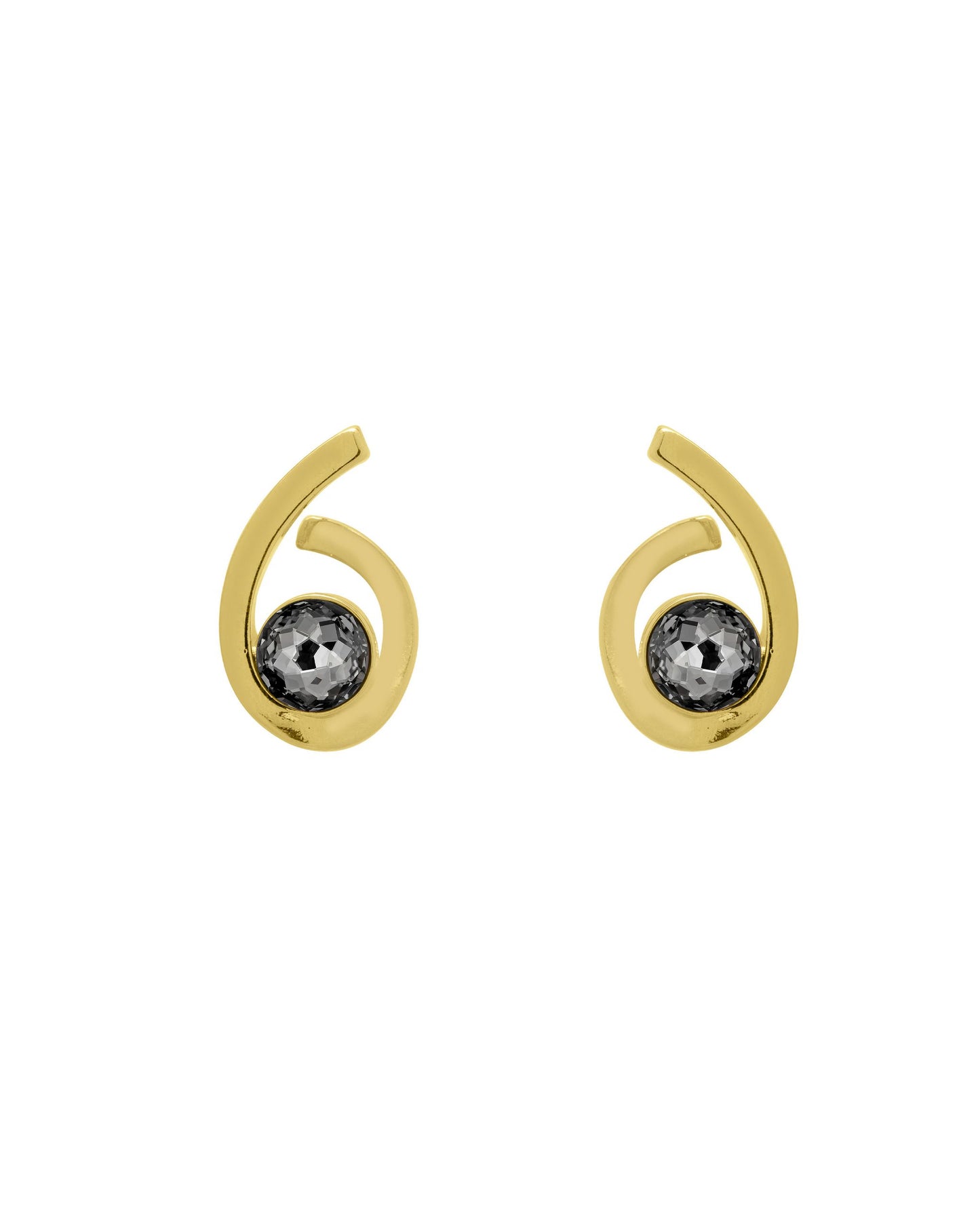 
                  
                    24k gold plated spiral earrings with Swarovski crystal Llama
                  
                