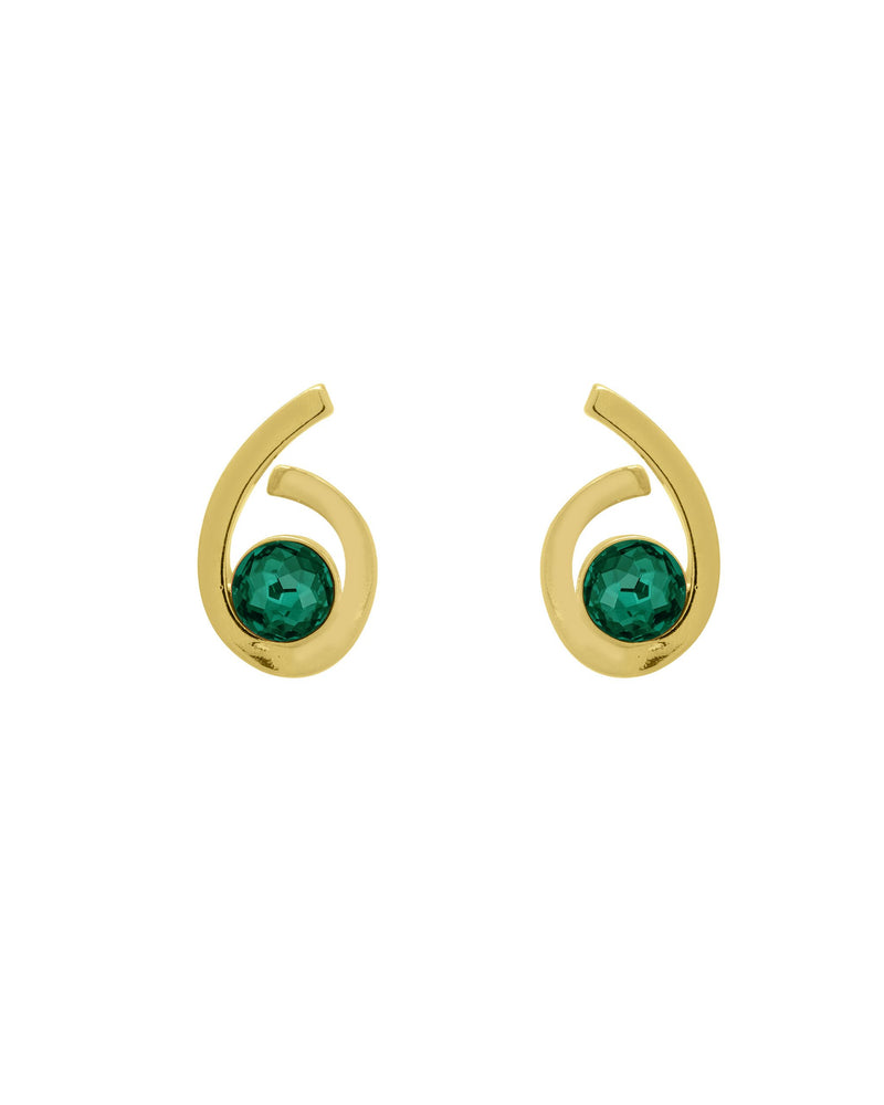 
                  
                    24k gold plated spiral earrings with Swarovski crystal Llama
                  
                