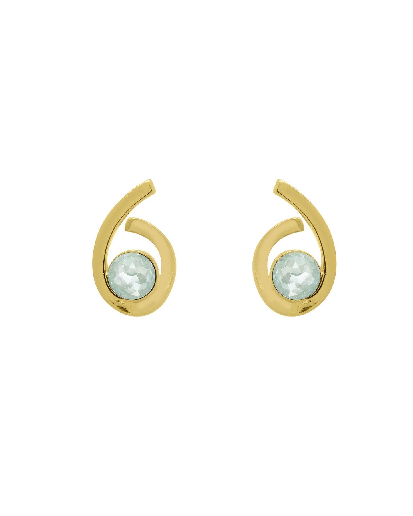 
                  
                    24k gold plated spiral earrings with Swarovski crystal Llama
                  
                