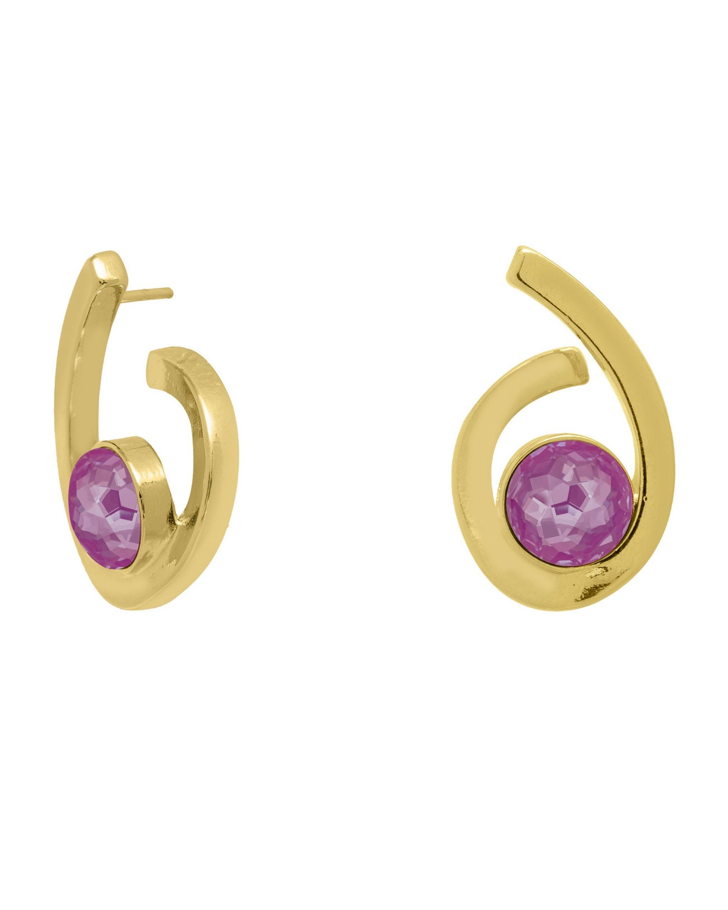 
                  
                    24k gold plated spiral earrings with Swarovski crystal Llama
                  
                