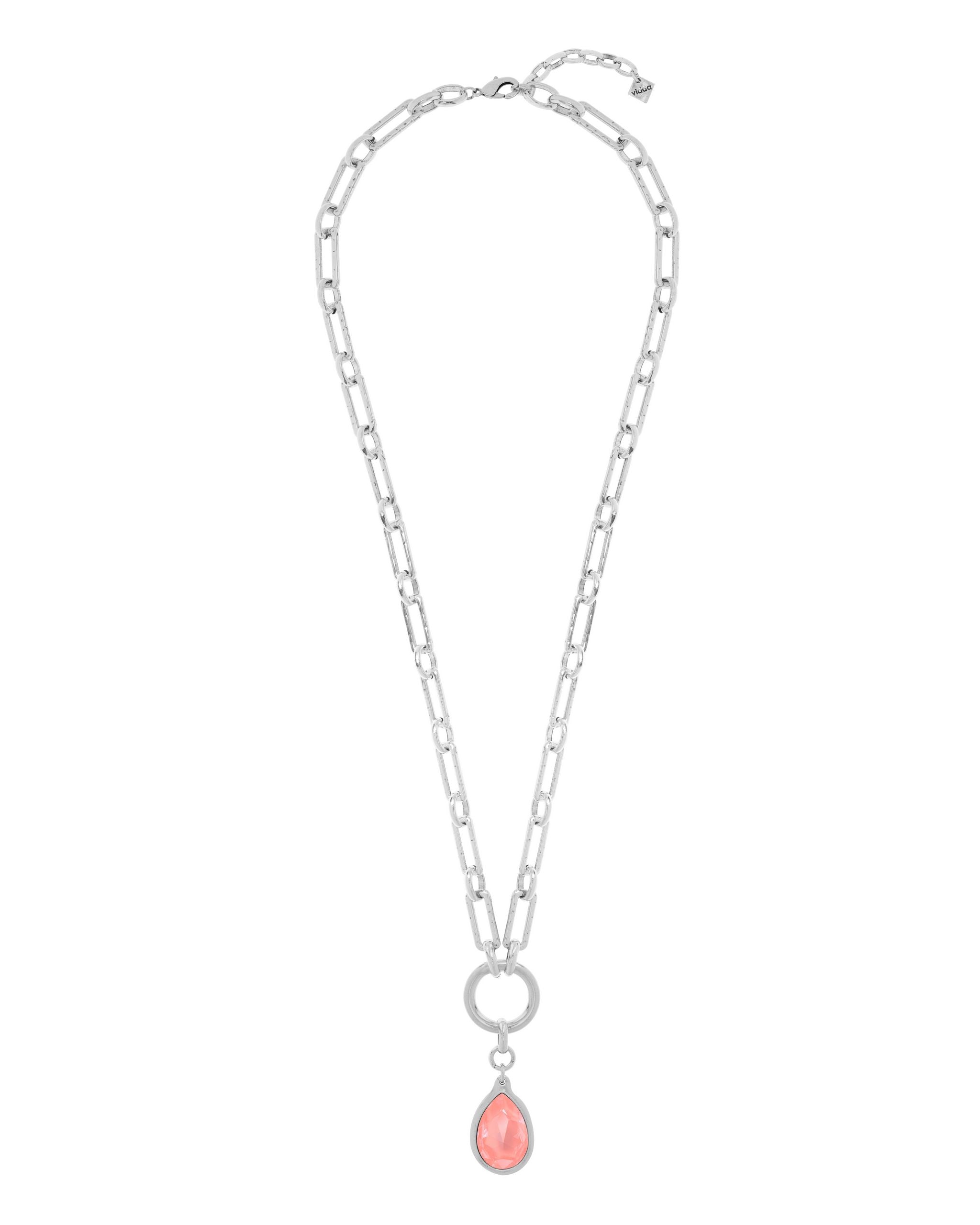 Long chain drop pendant necklace with Swarovski crystal – Vidda