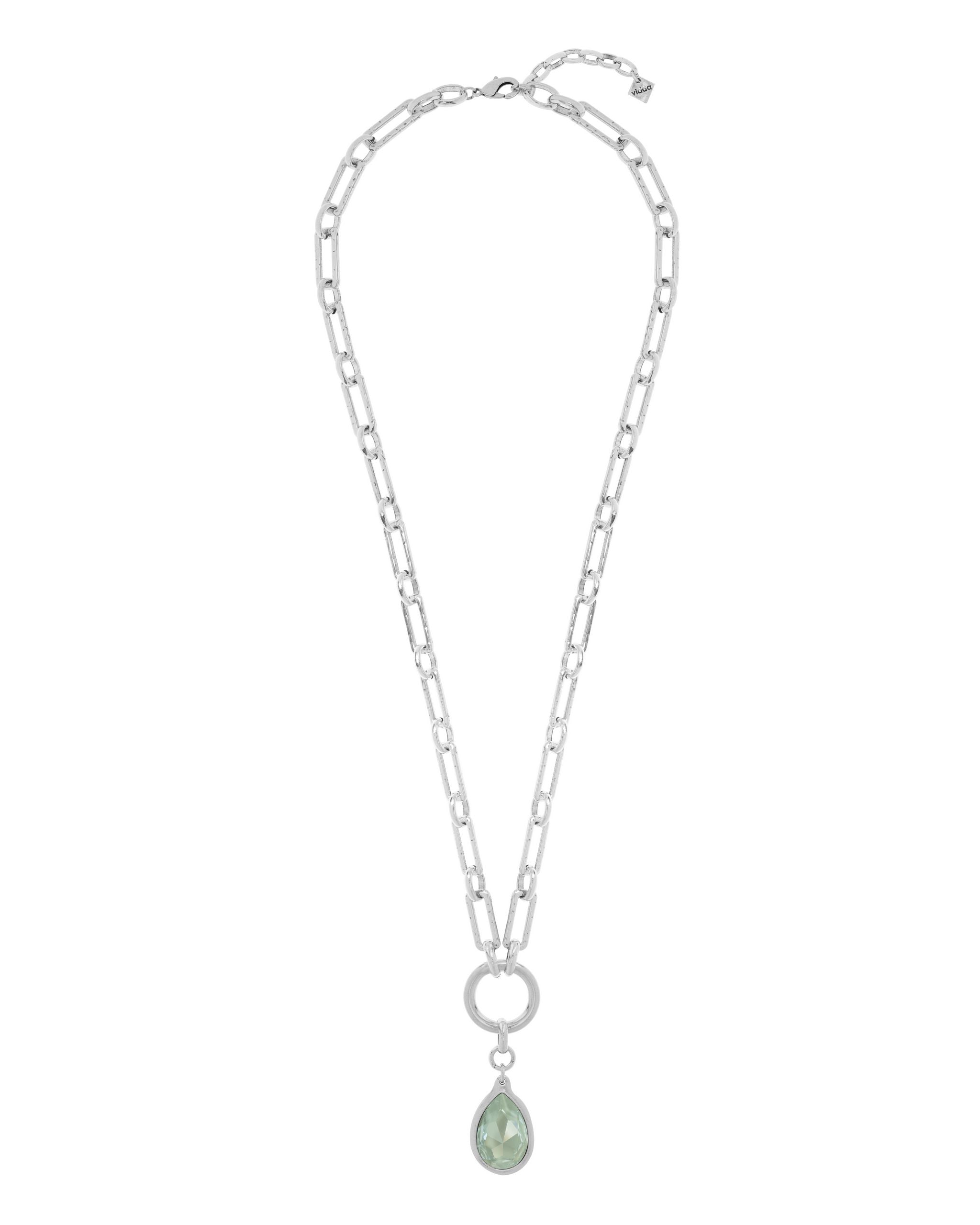 Long chain drop pendant necklace with Swarovski crystal – Vidda