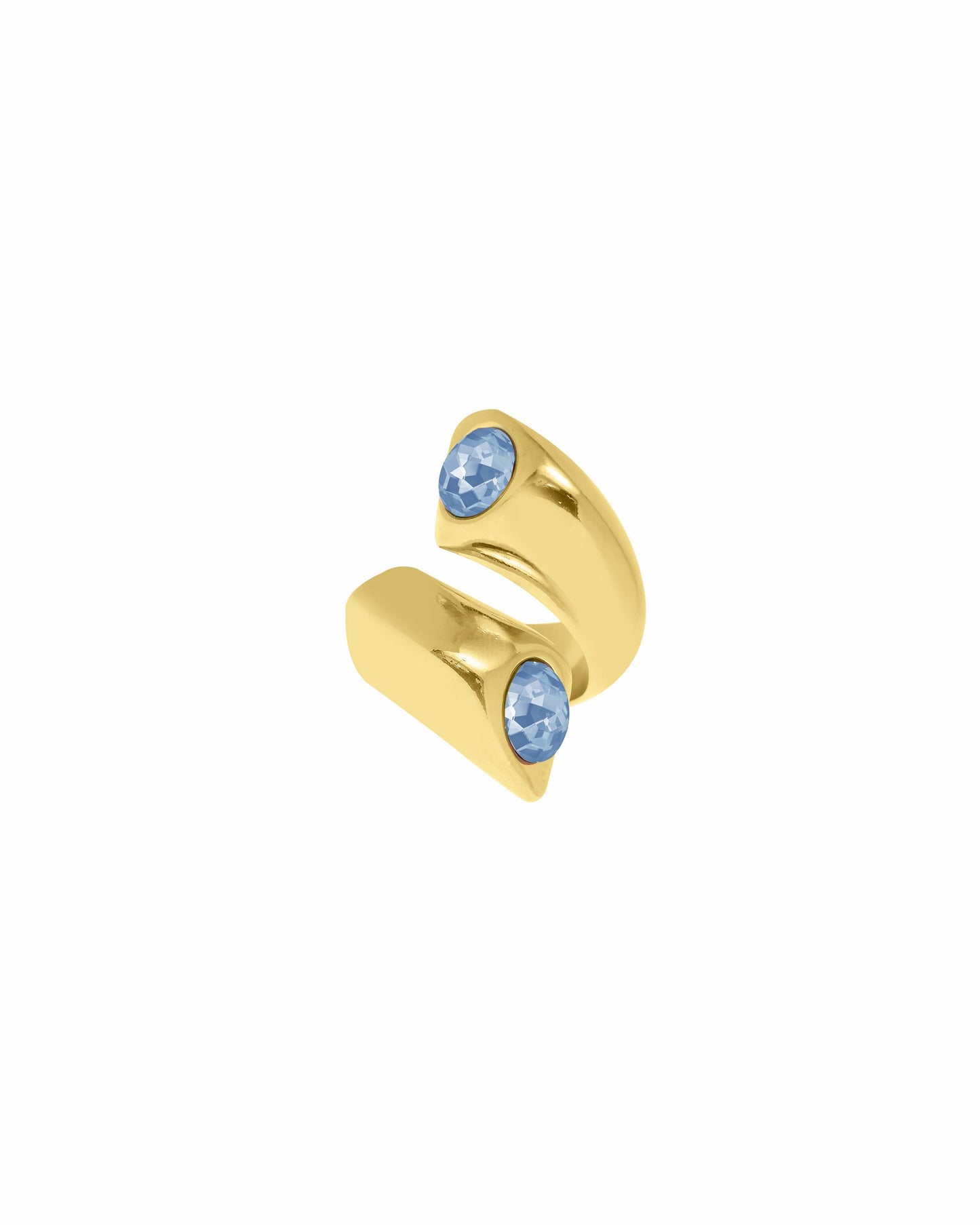 
                  
                    Chunky 24K gold plated open ring with Swarovski crystals Giro
                  
                