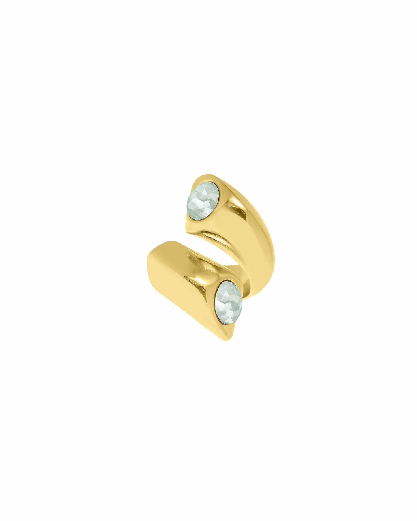 
                  
                    Chunky 24K gold plated open ring with Swarovski crystals Giro
                  
                