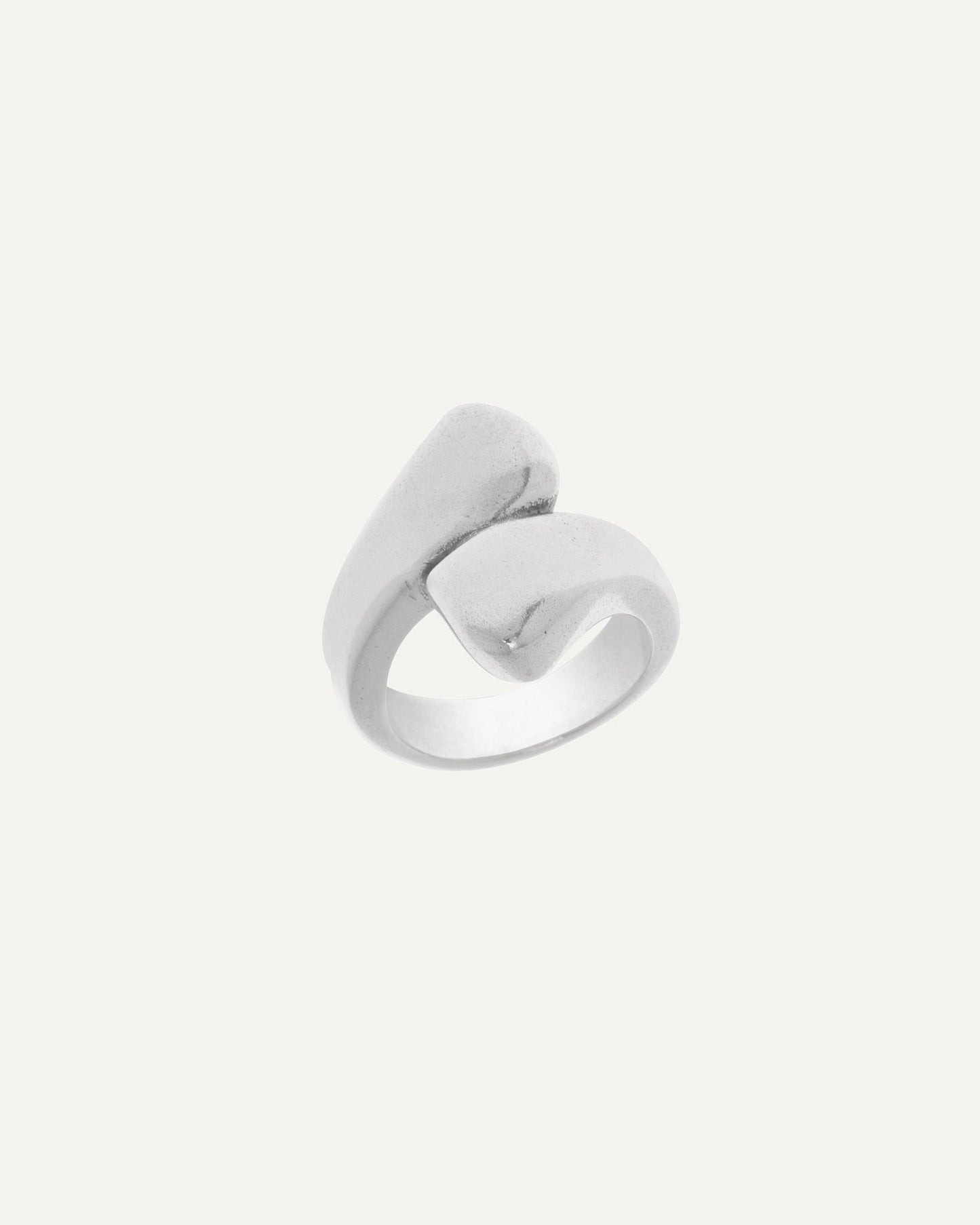 Spiral ring in sterling silver finish, product photo by Vidda Jewelry